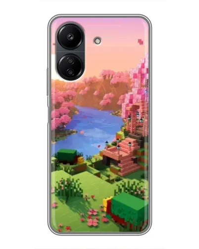Чохол для Xiaomi POCO C65 з картинкою «Рожеве дерево Minecraft»