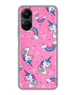 Чохол для Xiaomi POCO C65 з картинкою «Unicorn паттерн рожевий»