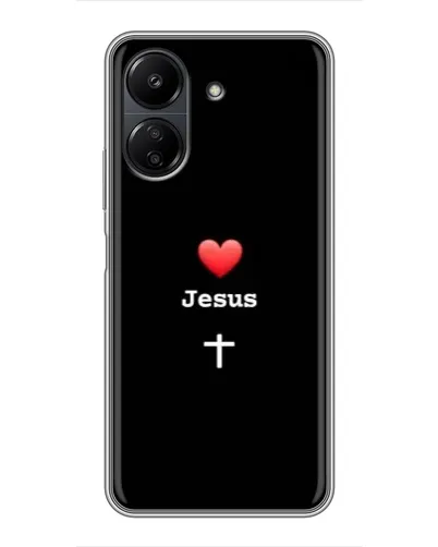 Чохол для Xiaomi POCO C65 з картинкою «Серце - Jesus»