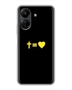 Чохол для Xiaomi POCO C65 з картинкою «Серце та Хрест»