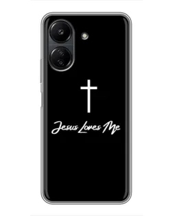 Чохол для Xiaomi POCO C65 з картинкою «Ісус любить тебе»