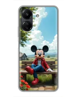 Чохол для Xiaomi POCO C65 з картинкою «Міккі на лавці»