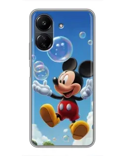 Чохол для Xiaomi POCO C65 з картинкою «Mickey та мильні бульбашки»