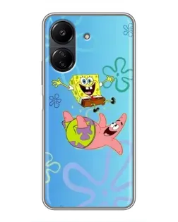 Чохол для Xiaomi POCO C65 з картинкою «Спанч Боб та Патрік»