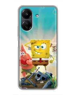 Чохол для Xiaomi POCO C65 з картинкою «Спанч Боб переможець»