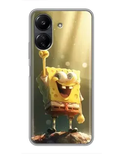 Чохол для Xiaomi POCO C65 з картинкою «Сяючий Спанч Боб»