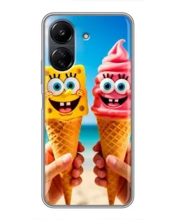 Чохол для Xiaomi POCO C65 з картинкою «Спанч Боб морозиво»