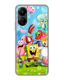Чохол для Xiaomi POCO C65 з картинкою «Губка Боб та друзі» Чохол для Xiaomi POCO C65 з картинкою «Губка Боб та друзі»