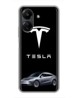 Чохол для Xiaomi POCO C65 з картинкою «Tesla Model Y»