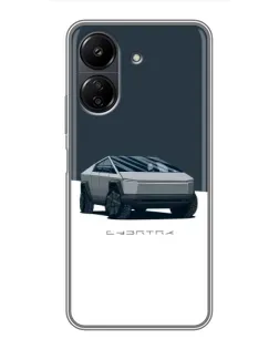 Чохол для Xiaomi POCO C65 з картинкою «Сріблястий Cybertruck Tesla»