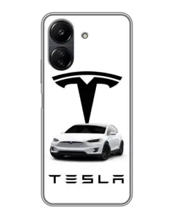 Чохол для Xiaomi POCO C65 з картинкою «Tesla White Style»
