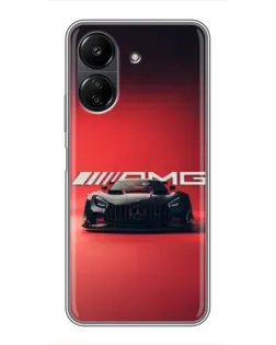 Чохол для Xiaomi POCO C65 з картинкою «Mercedes AMG — червона лінія»