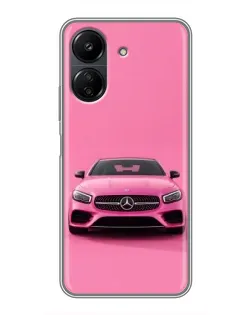 Чохол для Xiaomi POCO C65 з картинкою «Рожевий Mercedes AMG»