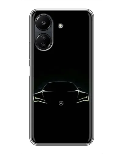 Чехол для Xiaomi POCO C65 с картинкой «Mercedes — силуэт авто» Чехол для Xiaomi POCO C65 с картинкой «Mercedes — силуэт авто»