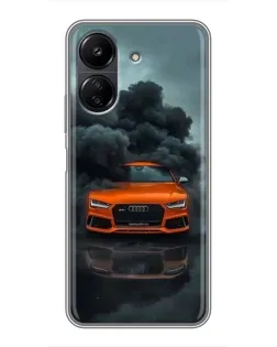 Чохол для Xiaomi POCO C65 з картинкою «Audi у хмарах диму»