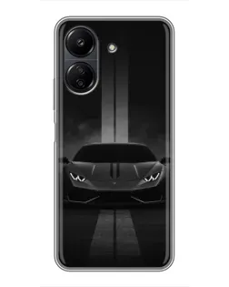 Чохол для Xiaomi POCO C65 з картинкою «Lamborghini симетрія доріг»