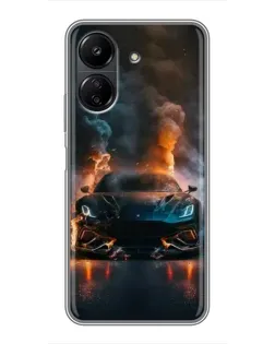 Чохол для Xiaomi POCO C65 з картинкою «Lamborghini димна естетика»