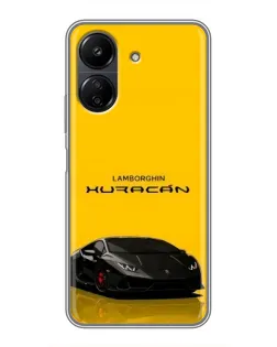 Чохол для Xiaomi POCO C65 з картинкою «Lamborghini Huracan чорний»