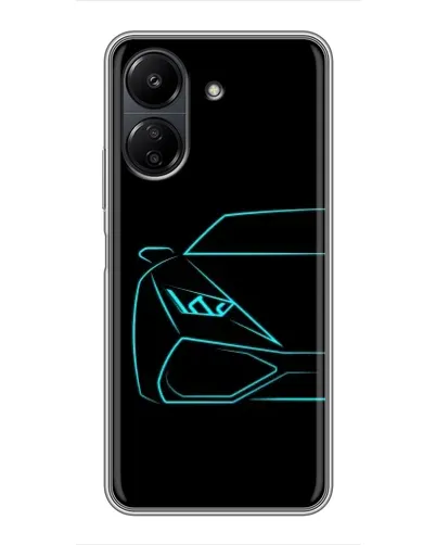 Чохол для Xiaomi POCO C65 з картинкою «Блакитний силует Lamborghini» Чохол для Xiaomi POCO C65 з картинкою «Блакитний силует Lamborghini»