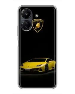 Чохол для Xiaomi POCO C65 з картинкою «Lamborghini жовтий акцент»