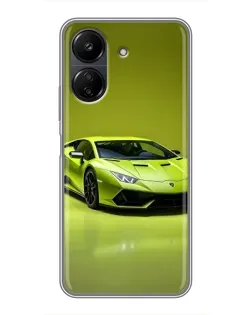 Чохол для Xiaomi POCO C65 з картинкою «Салатовий Lamborghini Huracan»