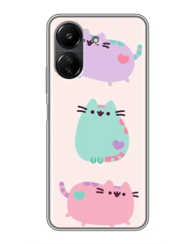 Чохол для Xiaomi POCO C65 з картинкою «Pusheen тріо» Чохол для Xiaomi POCO C65 з картинкою «Pusheen тріо»