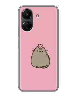 Чохол для Xiaomi POCO C65 з картинкою «Pusheen серце»