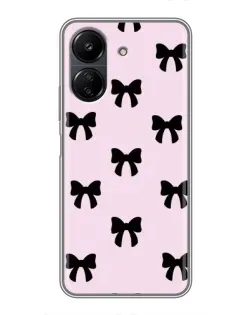 Чохол для Xiaomi POCO C65 з картинкою «Чорні банти Coquette»