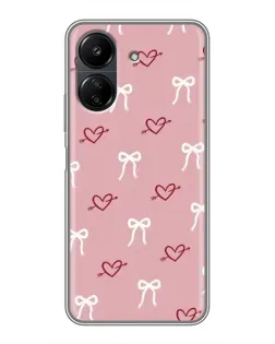 Чохол для Xiaomi POCO C65 з картинкою «Серця та банти»