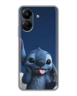 Чехол для Xiaomi POCO C65 с картинкой «Стич в облаках»