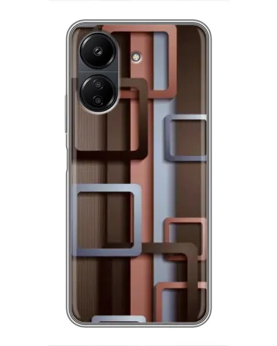 Чохол для Xiaomi POCO C65 з картинкою «Коричневі об'ємні квадрати» Чохол для Xiaomi POCO C65 з картинкою «Коричневі об'ємні квадрати»