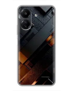 Чохол для Xiaomi POCO C65 з картинкою «Чорні геометричні блоки»