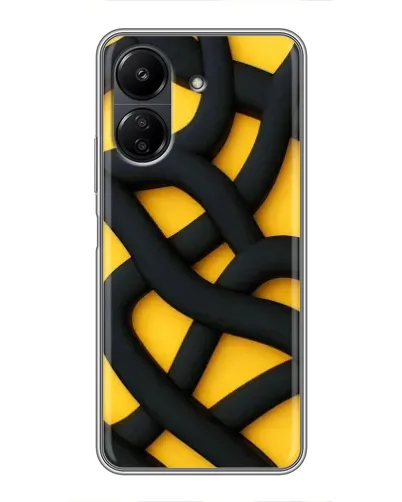 Чохол для Xiaomi POCO C65 з картинкою «Чорне жовте переплетення» Чохол для Xiaomi POCO C65 з картинкою «Чорне жовте переплетення»