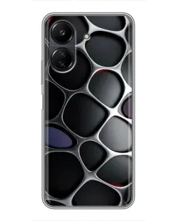 Чохол для Xiaomi POCO C65 з картинкою «Об'ємна темна решітка»