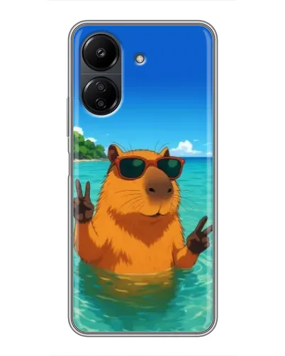 Чехол для Xiaomi POCO C65 с картинкой «Морская капибара» Чехол для Xiaomi POCO C65 с картинкой «Морская капибара»