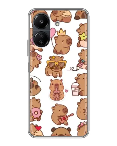 Чехол для Xiaomi POCO C65 с картинкой «Стикерпак с капибарами» Чехол для Xiaomi POCO C65 с картинкой «Стикерпак с капибарами»