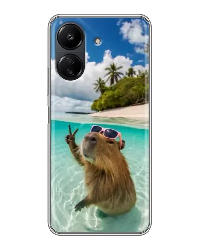 Чехол для Xiaomi POCO C65 с картинкой «Капибара на море» Чехол для Xiaomi POCO C65 с картинкой «Капибара на море»