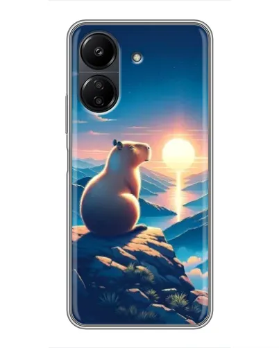 Чехол для Xiaomi POCO C65 с картинкой «Закат солнца с капибарой» Чехол для Xiaomi POCO C65 с картинкой «Закат солнца с капибарой»