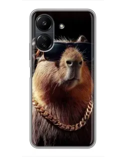 Чохол для Xiaomi POCO C65 з картинкою «Капібара золотий ланцюг» Чохол для Xiaomi POCO C65 з картинкою «Капібара золотий ланцюг»