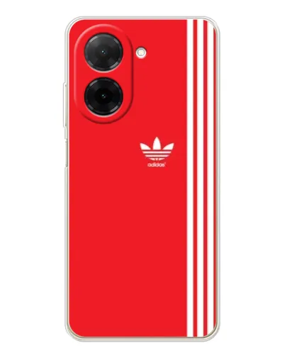 Чехол для Xiaomi Poco C71 с картинкой «Красный минимализм Adidas»