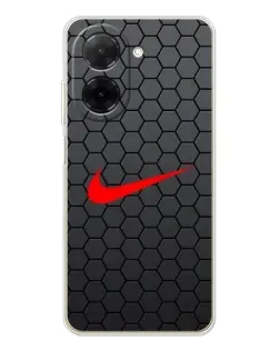 Чехол для Xiaomi Poco C71 с картинкой «Nike — карбоновая сетка»