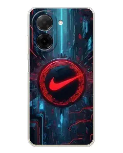 Чехол для Xiaomi Poco C71 с картинкой «Техногенный стиль Nike»