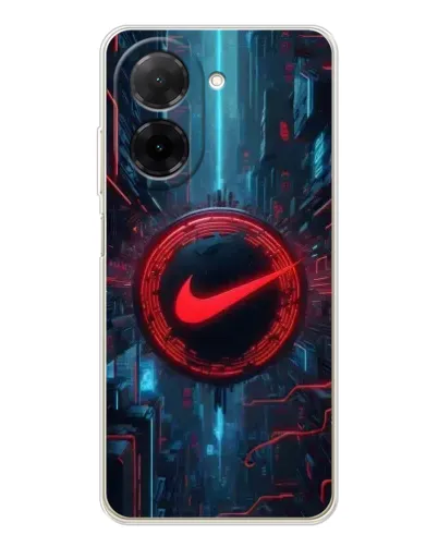 Чехол для Xiaomi Poco C71 с картинкой «Техногенный стиль Nike»