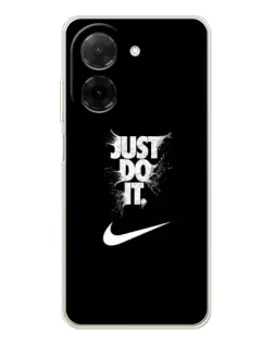Чехол для Xiaomi Poco C71 с картинкой «Текстовый принт Nike»