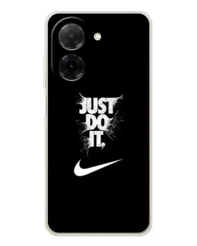 Чехол для Xiaomi Poco C71 с картинкой «Текстовый принт Nike»
