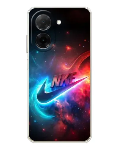 Чехол для Xiaomi Poco C71 с картинкой «Огненный логотип Nike»