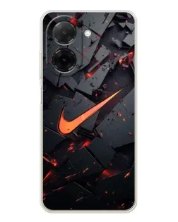 Чехол для Xiaomi Poco C71 с картинкой «Nike — эффект разломов»