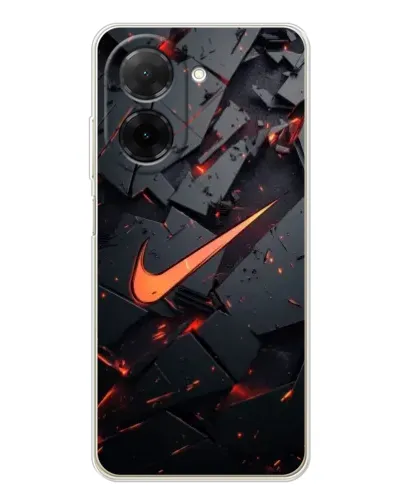 Чехол для Xiaomi Poco C71 с картинкой «Nike — эффект разломов»