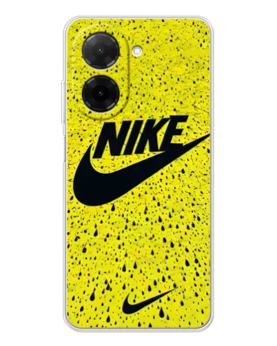 Чехол для Xiaomi Poco C71 с картинкой «Желтый текстурный Nike»