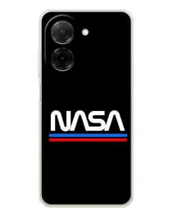 Чехол для Xiaomi Poco C71 с картинкой «NASA — классика Red Blue»
